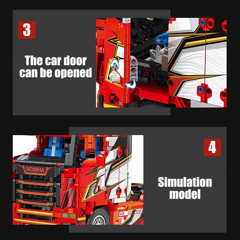 Technical City 1708pcs Scanias Longline V8 Truck Model Building Blocks Set MOC Assemble Truck Car Bricks Toys For Children Gifts
