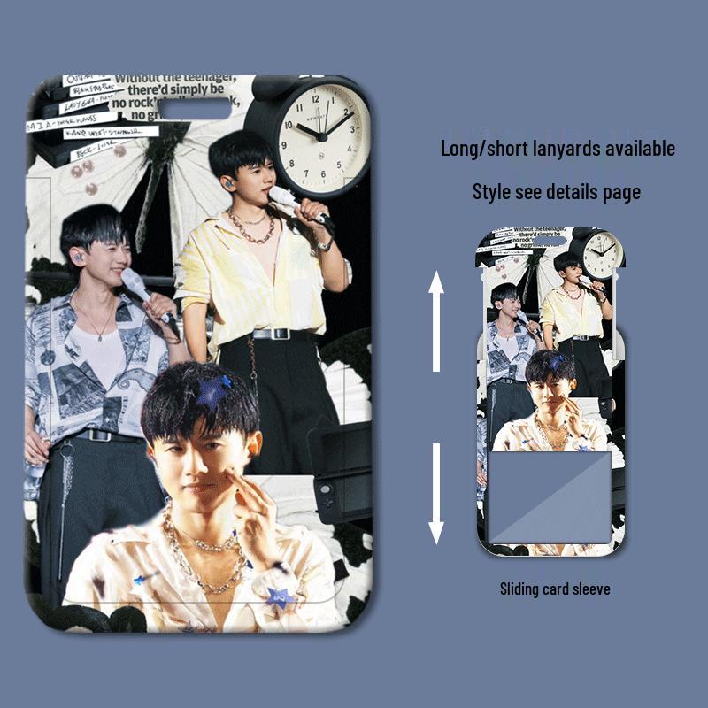 Zhang Jie Plastic Sliding Cover Badge and Card Holder for Students and Work Access