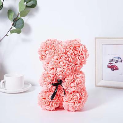 1pc Rose Bear NEW Valentines Day Gifts 25cm Flower Bears Artificial Floral Decorations Mother' DAY Gift For Girlfriend Festival