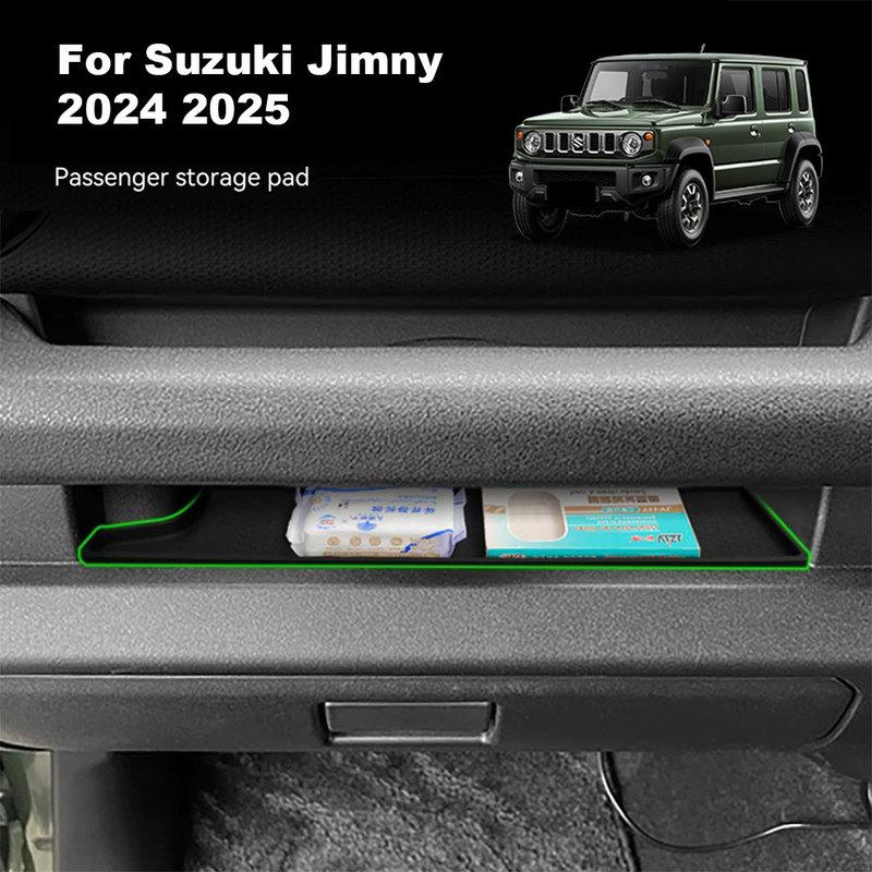 Côté Droit pour Suzuki Jimny 2024 2025 Tapis de Rangement Silicone Côté Passager Antidérapant Protection Intérieur Voiture Noir