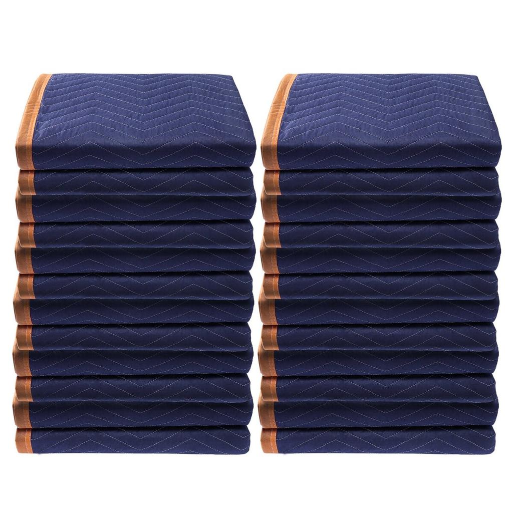 Moving Blankets, 80" x 72", 35 lbs/dz Weight, 12 Packs, Professional Non-Woven & Recycled Cotton Packing Blanket, Heavy Duty Mover Pads for Protecting
