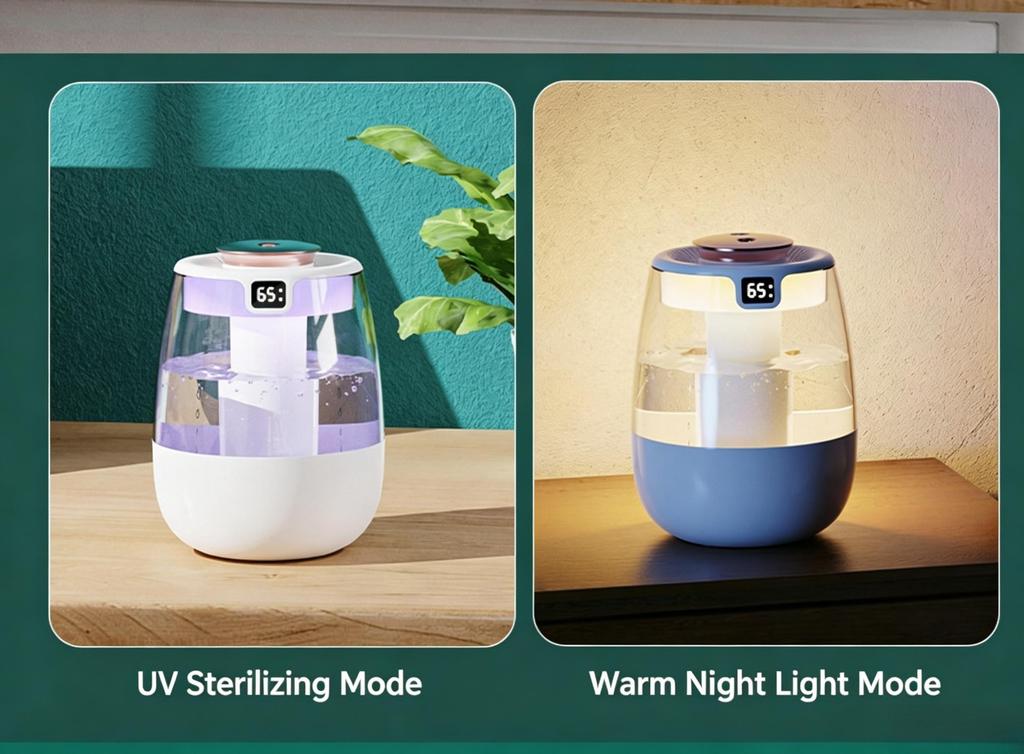 Must Have for Home Space Saving Compact Body Ultra Silent USB Humidifier with Night Light Small Home Appliance Humidifier