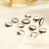 Retro 11Pcs Set Silver Gold Boho Fashion Arrow Moon Midi Finger Knuckle Rings Jewelry