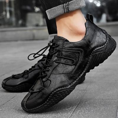 Fashion Shoes Men Leather High Quality Handmade Leather Shoes Men Lace Up Work Comfortable Casual Shoes Loafers Men Zapato De Hombre