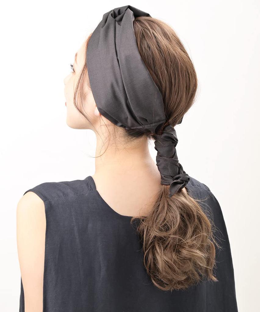 VINGTAINE Simple Hair Adult Headband, Turban, Wrap-around Ribbon, Comfortable, Natural, Accessory, Casual, Gift, HB-126-GY