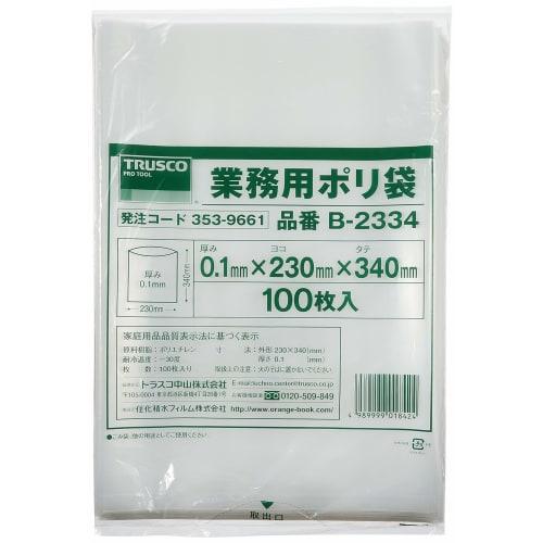 trusco thick poly bag length 340 x width 230 x t0.1 transparent 100 pieces b-2334