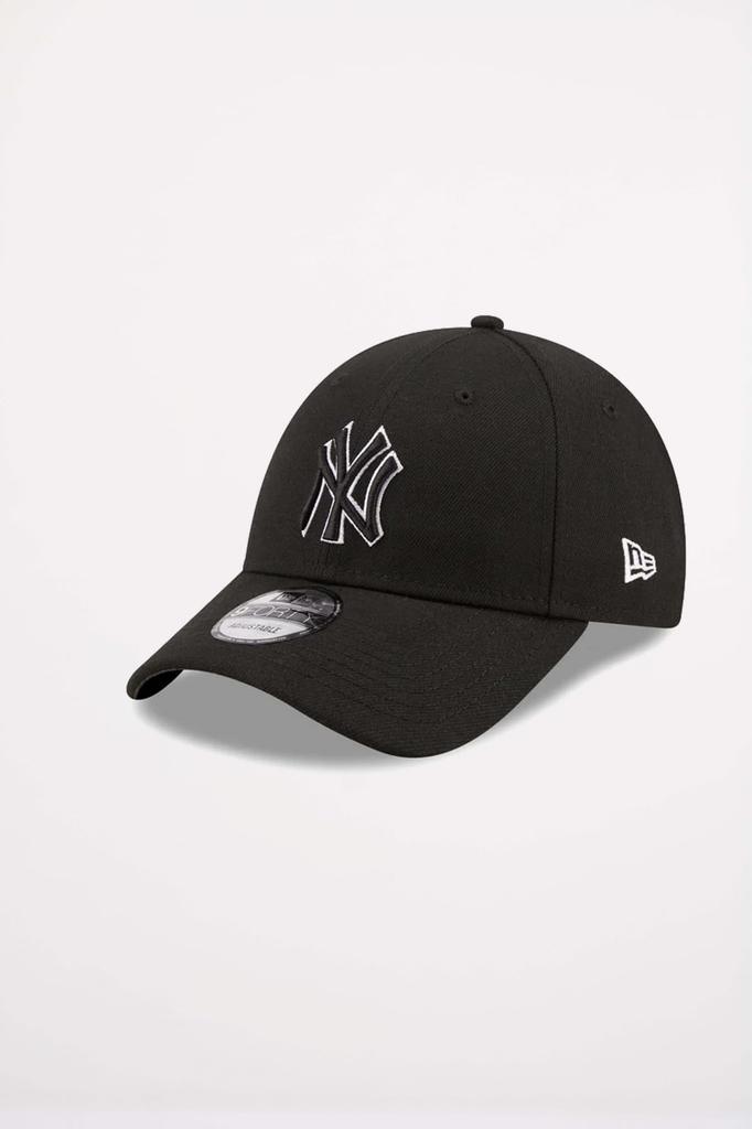 New Era 940 9FORTY Adjustable One Size Fits Polyester Baseball and Black with Silver Outline Cap, All, Cap, Men's Women's, Gender-Free, [Used]