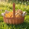 with Handle Imitation Rattan Basket Large Capacity Picnic Basket Handmade Basket  Grocery Shopping