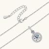 6.5mm Fashion High End Full Moissanite Necklace Ins Trendy Round Moissanite Pendant D VVS1 Exquisite Daily Jewelry