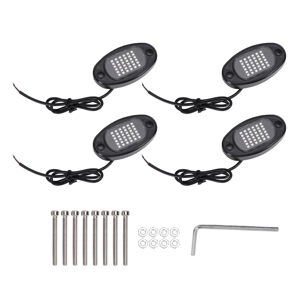 4PCS Single Color Car Underglow Lights 36 LED Chassis Lights IP68 Rainproof for Cars Trucks SUVs ATVs UTVs Boats