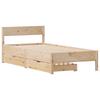 Solid Wood Bed Without Mattress 75 X 190 Cm Pine Wood
