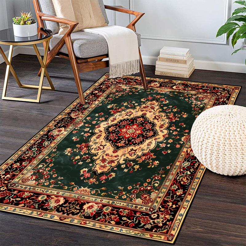 Vintage Dywan Perski Dekoracja Salonu Dywaniki Luksusowe Europejskie Dywaniki Sypialniane Dywaniki Przyłóżkowe Puszyste Miękkie Dywaniki Pod Sofę Mata Podłogowa Zmywalna