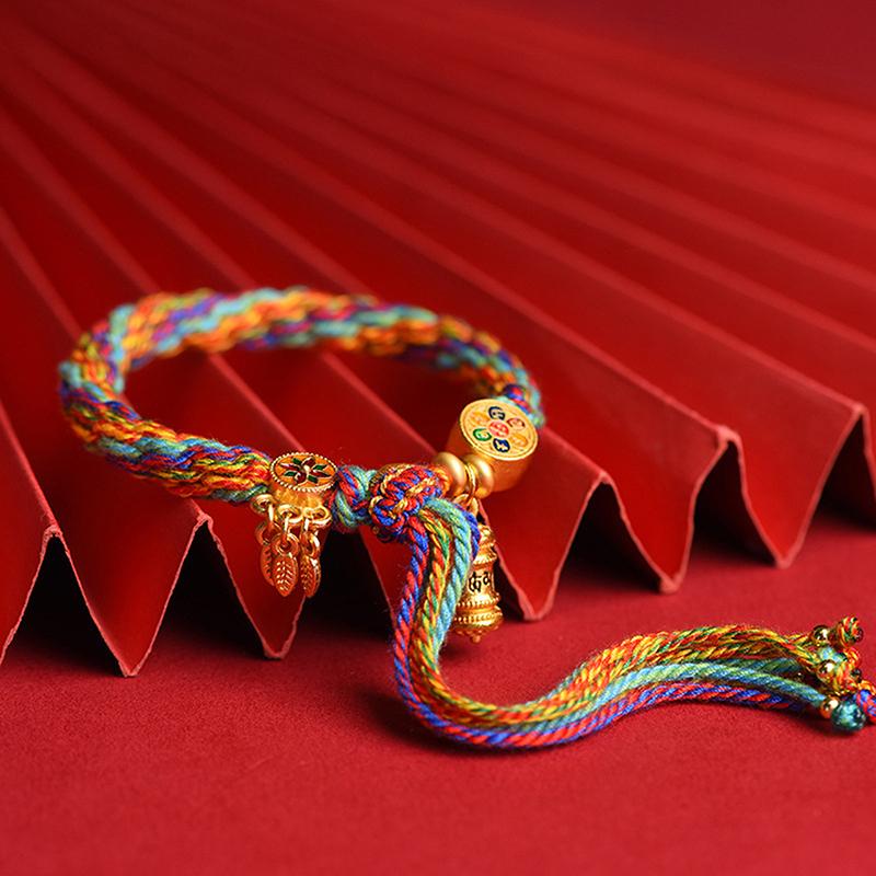 Vielseitiges handgewebtes Gebetsarmband für Damen Herren Mini tibetisch-buddhistisches Mantra Meditationsarmband Schmuckaccessoires Geschenke
