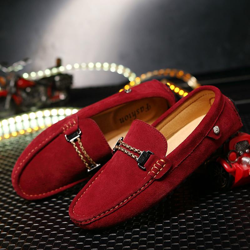 Men Loafers Moccasins Fashion Casual Suede Leather Shoes Men'S Blue Slip On Shoes Moccasins For Man Flats Leisure Summer Shoes