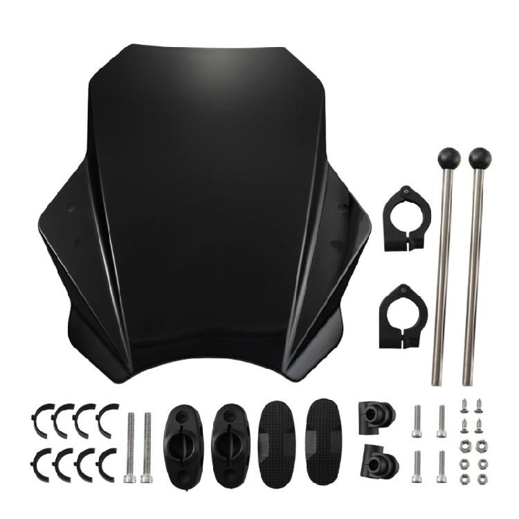 

Motorcycle Wind Deflector Aerodynamic Curvature Universal Application Hassle Free Mounting System Motorbike Windscreen чёрный