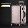 24-inch Aluminum Magnesium Alloy Trolley Luggage with Men's & Women's Combination Lock - Scratch & Wear-resistant Carry-on