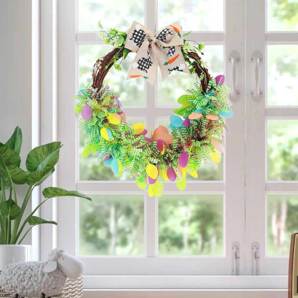 Easter Wreath Artificial Colorful Spring Decor Outdoor Easter Wreath Spring Decor For Indoor Outdoor Living Room Bedroom Window