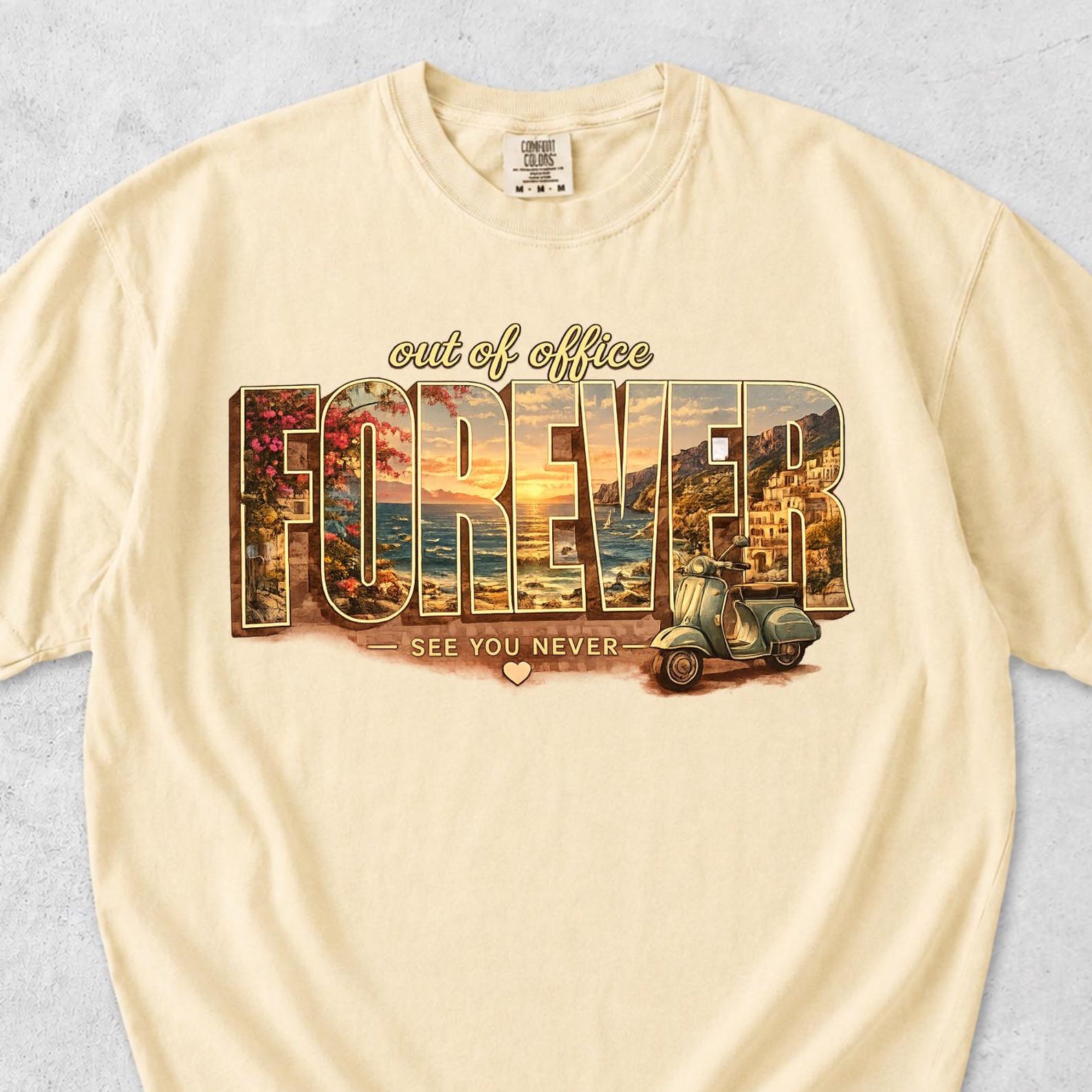 Comfort Colors Summer Vacation Shirt, Tired Office Life Tee, Out of Office Forever T shirt, Summer Vacation Office Shirt 4XL