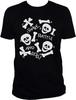 Men's Skulls and Bones Goth Punk Rockabilly Funny Graphic T Shirt