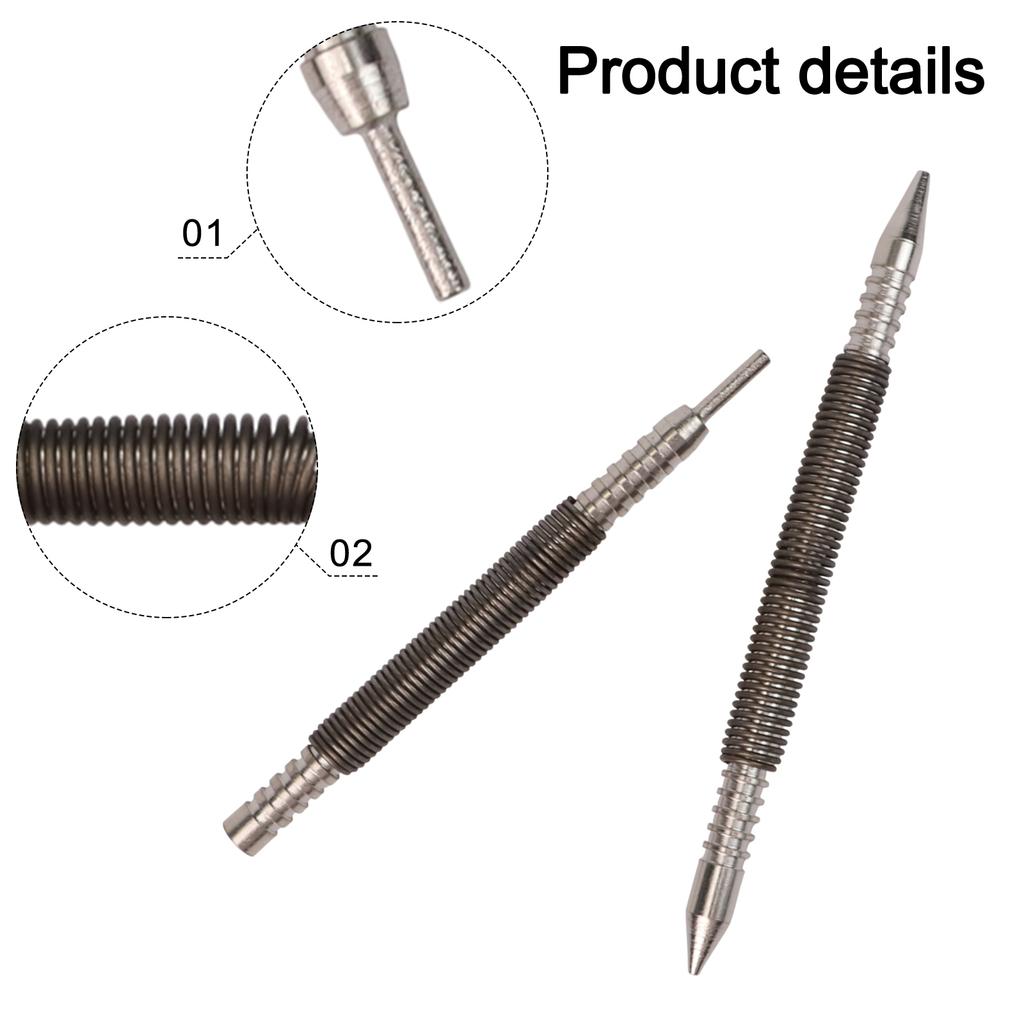 2pcs Spring Tool Hammerless Nail Set Center Punch Positioning Fixer 3500 PSI Hinge Pin Nail Woodwork Drill Bit Door Pin Removal