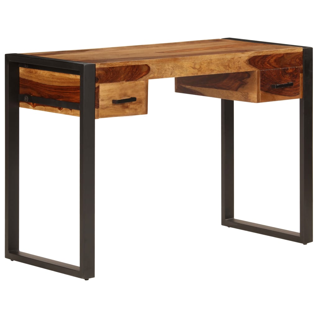 Desk with 2 Drawers 110x50x77 cm Solid Acacia Wood