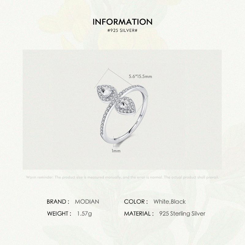 MODIAN 925 Sterling Silver Sparkling Water Drop Shape Zircon Finger Rings Exquisite Fashion Ring For Women Wedding Jewelry