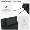 Garden Sun Lounger Cushion Replacement Soft Sunbed Reclining Chair Relaxer Pad with Pillow, Cushion ONLY - Black
