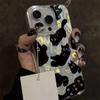 Cute Black Cat Phone Case For iPhone 17 Air Case iPhone17 16 15 11 12 13 14 Pro Max Plus Laser Silver Feather Texture Shockproof Cover