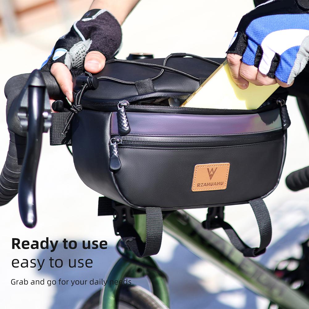 3L Bike Handlebar Bag Bike Front Bag Multifunction Handlebar Storage Pouch Reflective Universal for Mountain Bike Road Bike