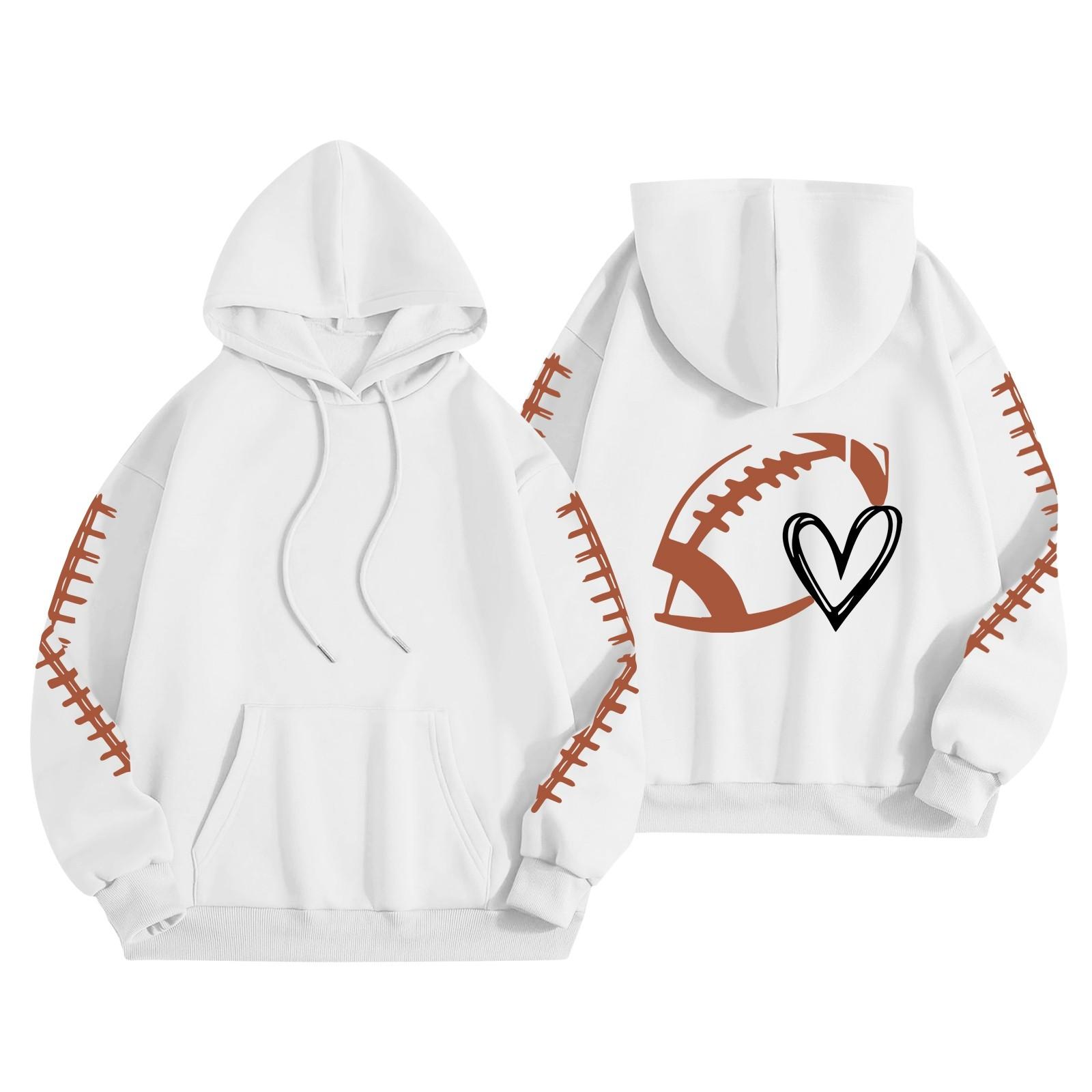 

Женская мода, легкий женский свитер с длинными рукавами и карманами, толстовка с капюшоном в стиле регби XL белый