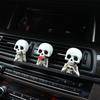 Skull Car Vent Clips Air Freshener Spooky Skeleton Halloween Auto Decor Long-Lasting Vent Clips Skull Air Freshener For Interior