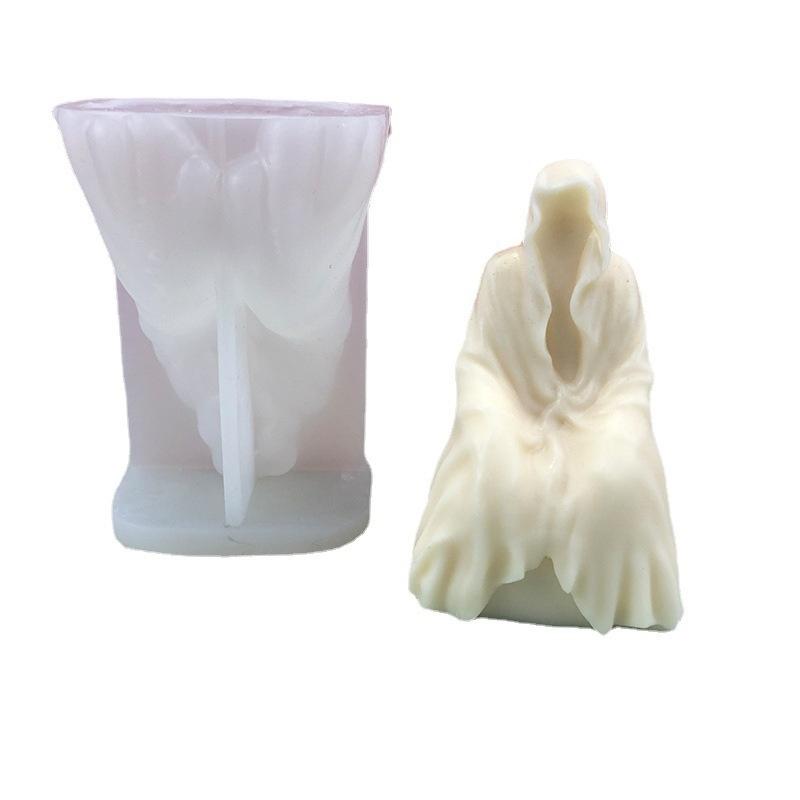 Mysterious Ghost Man Aromatherapy Candle Silicone Mold Handmade Plaster Decorative Ornaments Diy Portrait Candle Mold