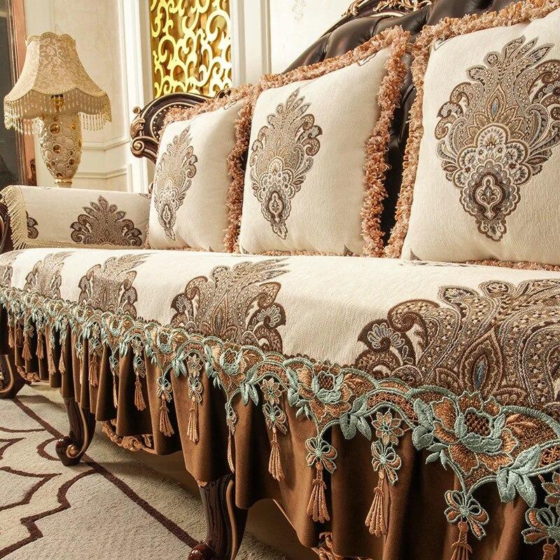 

Европейский жаккардовый тканевый чехол для дивана, нескользящая подушка для дивана, чехлы для гостиной, чехлы для мебели, домашний декор 1pc armrest 58x65cm
