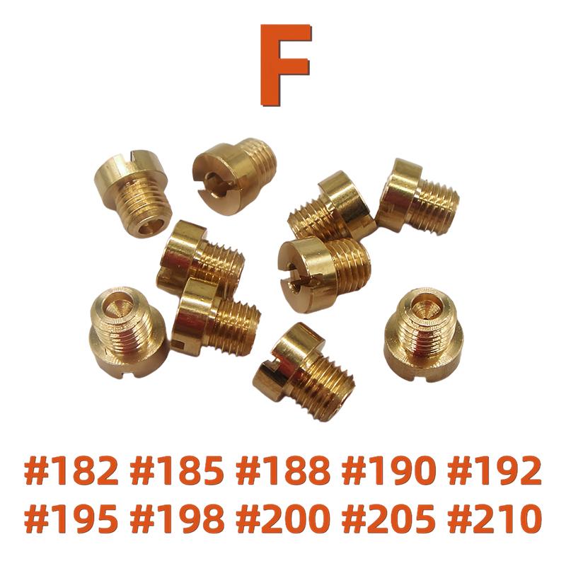 10pcs M6x0.75mm M6 Carburetor Main Jets Kit For Dellorto 6413 PHBH PHBL PHBE Motorcyle Carburetor Injector Nozzle Size#66-#210Carburetors Jets 7