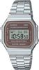Digital Watch, Vintage Series A168WA-5AY, for Men, Women, and Kids, Silver and Brown, Overseas Model [Parallel Import]