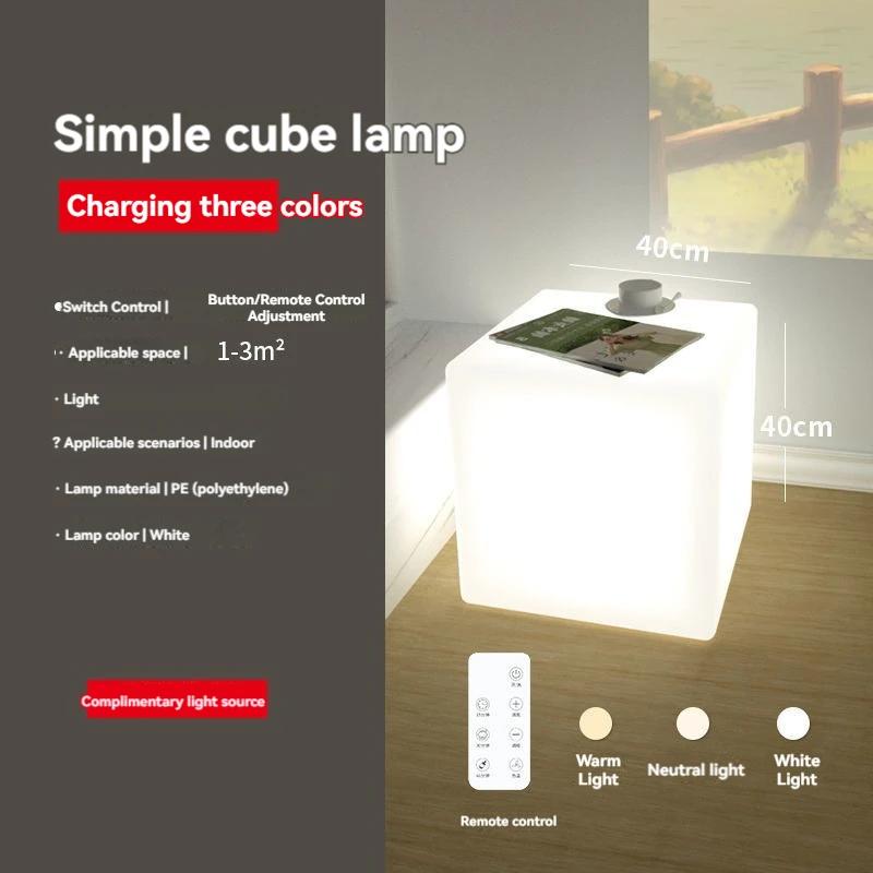 Noční svítící skříň Bílá kostka stojací lampa 3D dekorativní pohovka konferenční stolek noční lampa luxusní dekorativní noční osvětlení