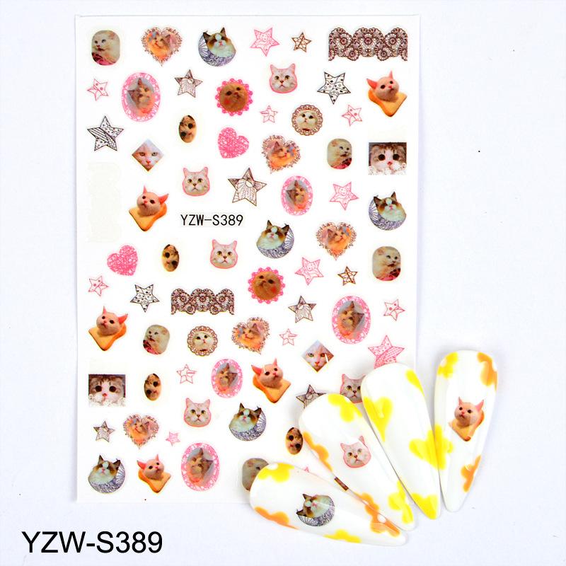 

Очаровательные наклейки для ногтей с кошками и собаками, самоклеящиеся наклейки для дизайна ногтей, для украшения кончиков маникюра своими руками