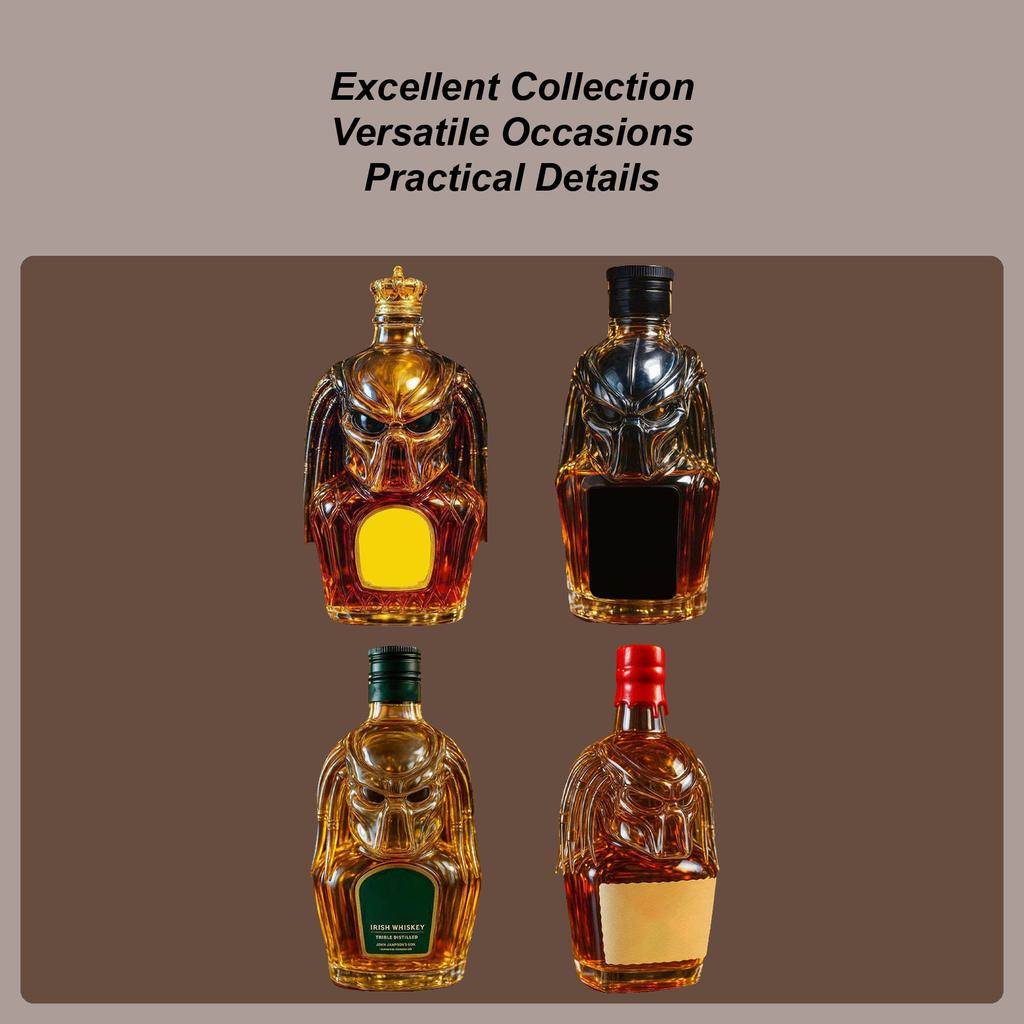 Liquor Decanters 300ml Decanters for Alcohol Airtight Lid 3D Design Empty Container for Wine Beverages Home Cellar Gathering