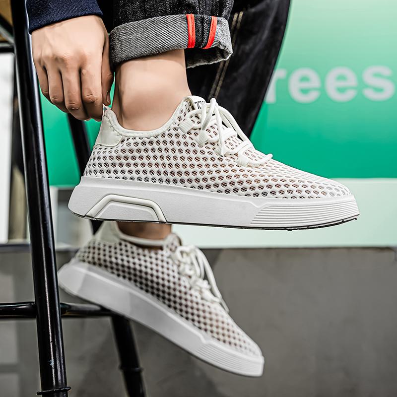 Breathable Sports Running Trend 2026 New Thick Soled Low Top Large Hole Mesh Fashionable Casual Sports Shoes for Men