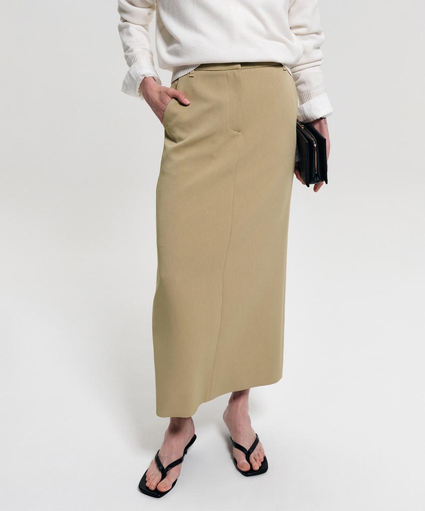 Lugkaeseuteu Salt Long Skirt_Beige