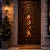 Snowflake Xmas Mantel Accents Glowing Christmas Door Hanger, Crochet Spiral Ornament with LED Lights, Snowman Santa Reindeer Decorative Winter