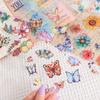 6Sheets PET Butterfly Plant Sticker DIY Scrapbooking Collage Supplies Creative Decor Stationery Junk Journal Aesthetics Stickers