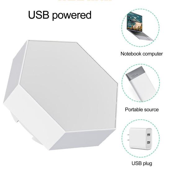 1 Set Hexagonal High Brightness Stepless Wall Lamp Dimming Multiple Lighting Modes Touch