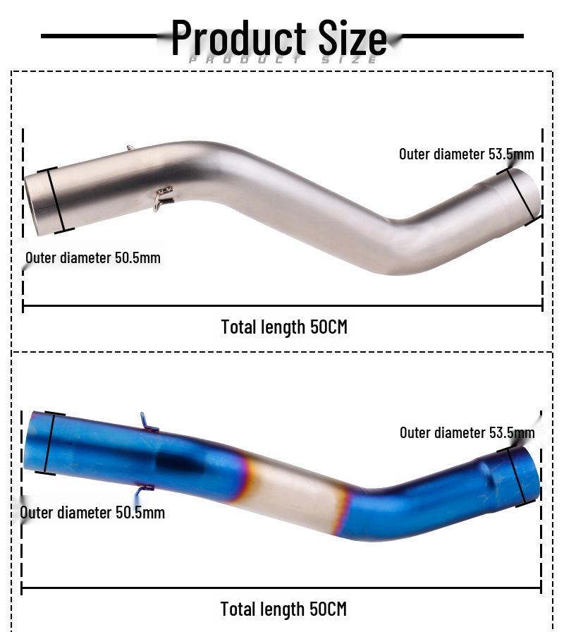 ZX6R 636 Motorcycle Titanium Exhaust Front Section (09-21 Models)
