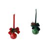 Christmas Red Velvet Bow with Bell Ornament for Tree and Door Decoration