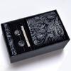 Gift Box Men'S Tie Square Scarf Cufflinks Tie Clip Five-Piece Set, Formal Business Blue Stripes