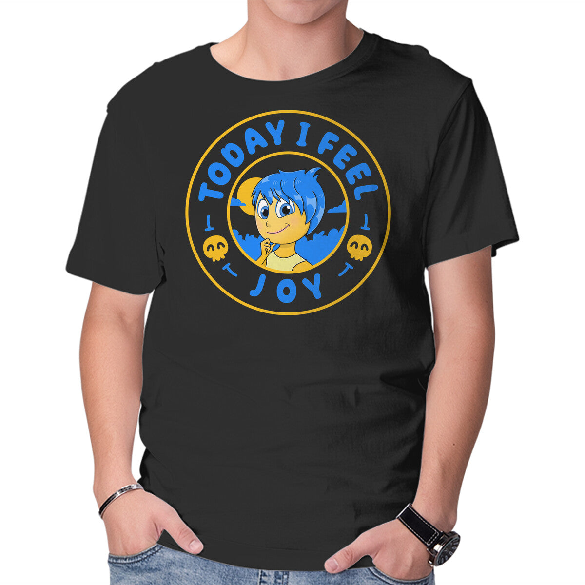Unisex Crew Neck T-Shirt Today I Feel Joy Graphic Short Sleeve Casual Tee XXXL