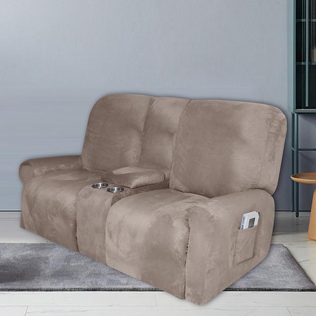 

Водоотталкивающий чехол для дивана Seater с подстаканником, эластичные замшевые чехлы на кресла, чехлы для диванов для гостиной