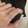 Fashionforward Rhinestone Blue Heart Ring For Women Adjustable Size For Wear Everyday