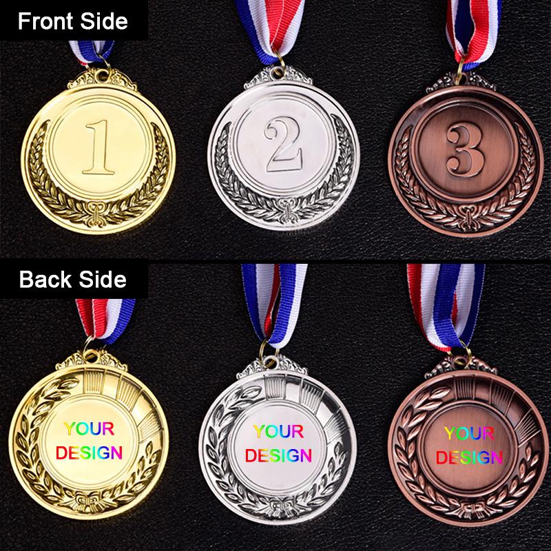 Marathon Gold Winner Award Medals With Neck Ribbon 3D Running Runner 1St 2Nd Trophy Various Sport Souvenir Prize Gift Customized